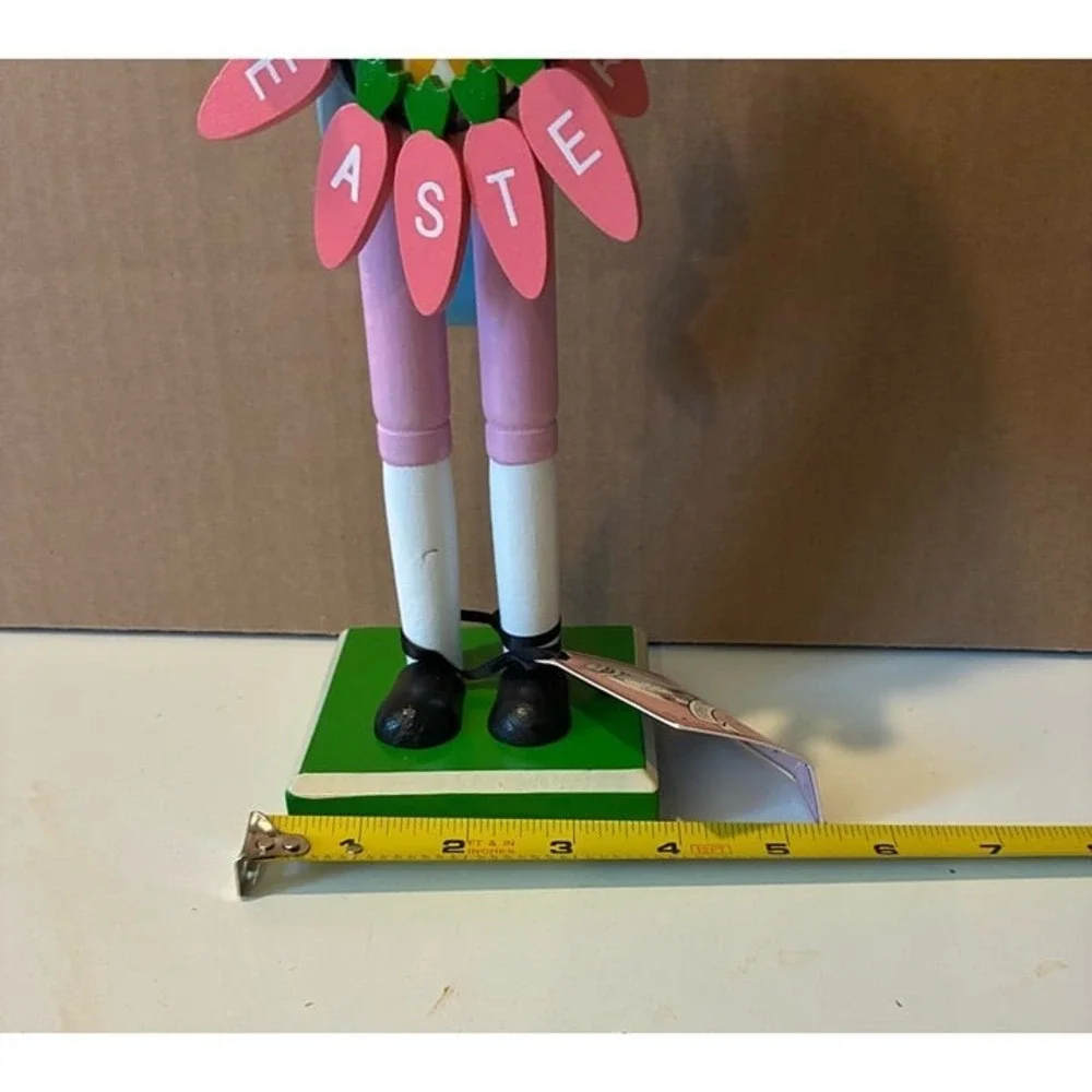 Tophat‎ & Tail Easter Bunny Wooden Nutcracker with Top Hat & Bow tie NWT